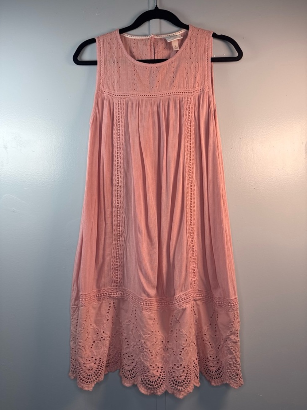 Knox Rose Blush Pink Eyelet Midi Dress